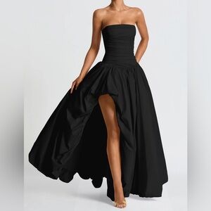 NWT Baby Boo Jillian Maxi dress Black High-Slit Evening Dress